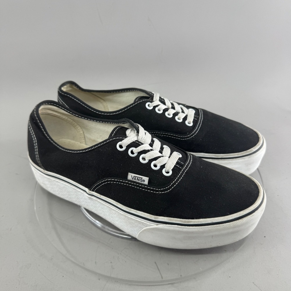 Vans Unisex Platform Canvas Skate Shoes Black White Men 10 Skater Streewear